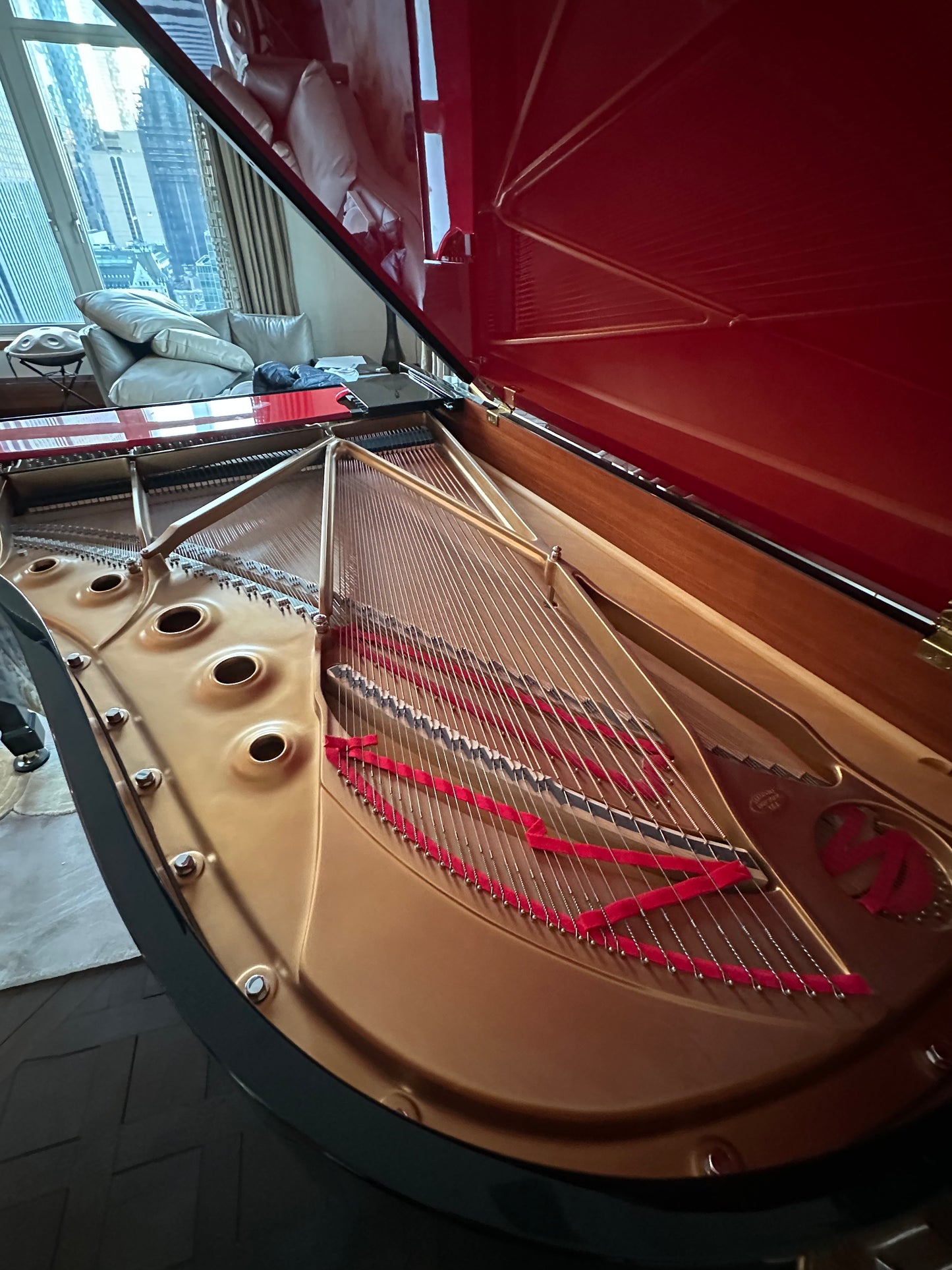 2017 Steinway Model B Spirio | Custom High Gloss Ebony and Red