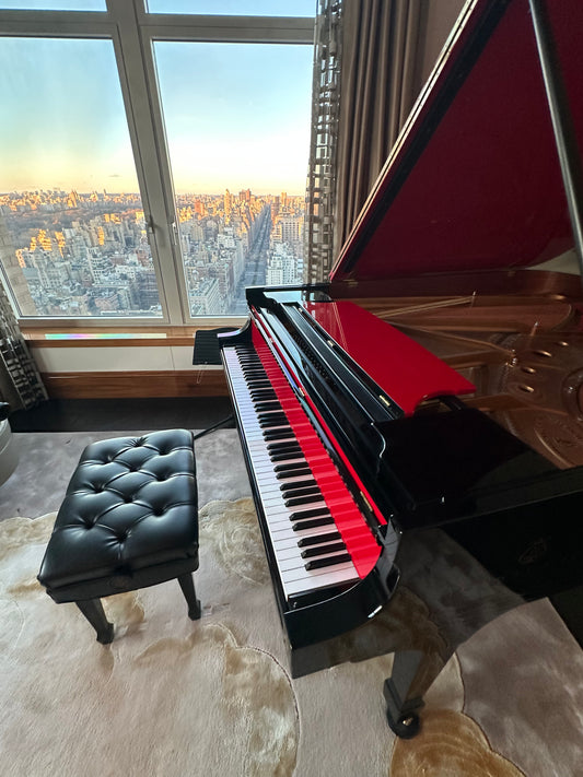 2017 Steinway Model B Spirio | Custom High Gloss Ebony and Red
