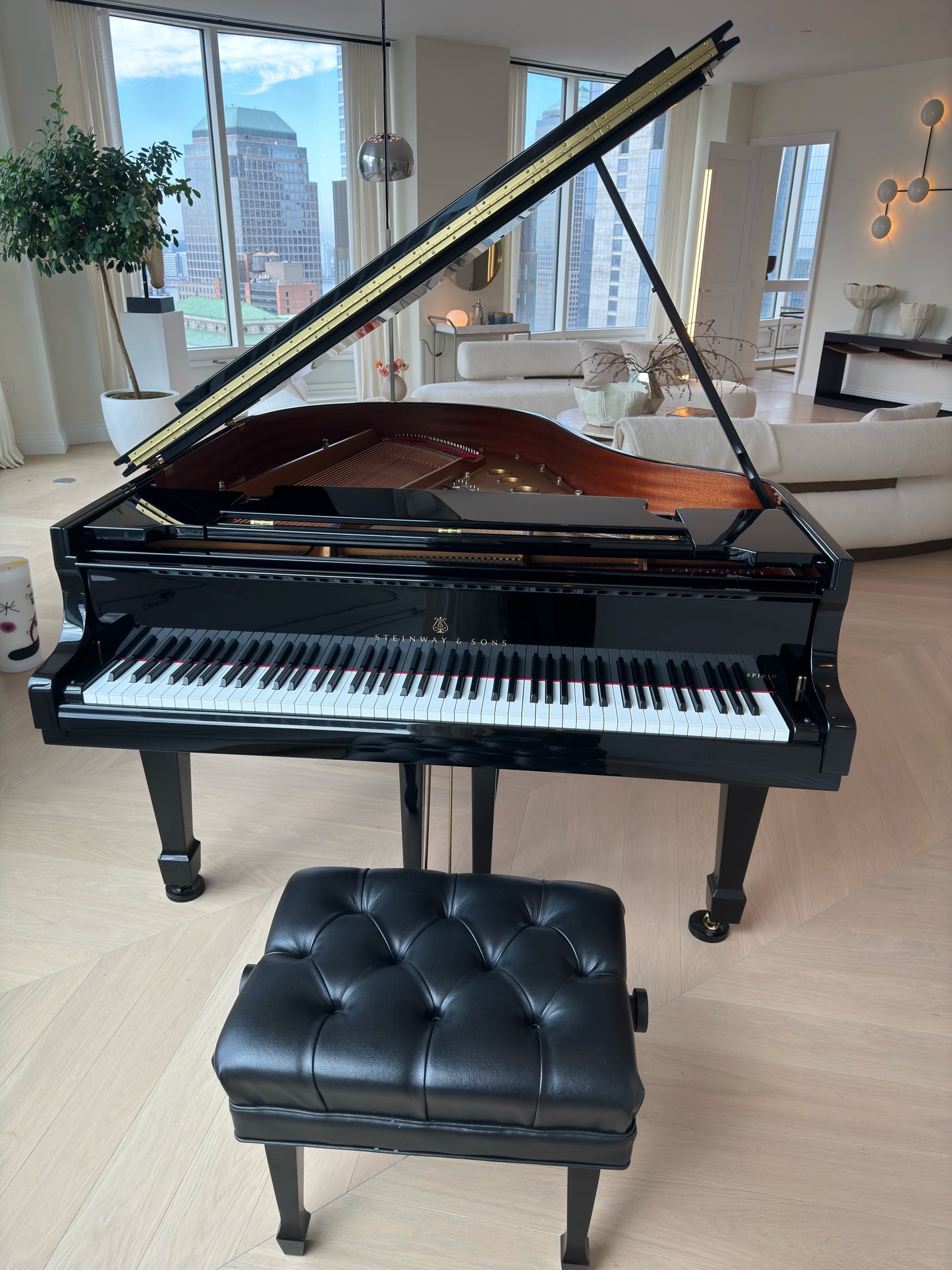 Steinway Model M Spirio | High Gloss Ebony