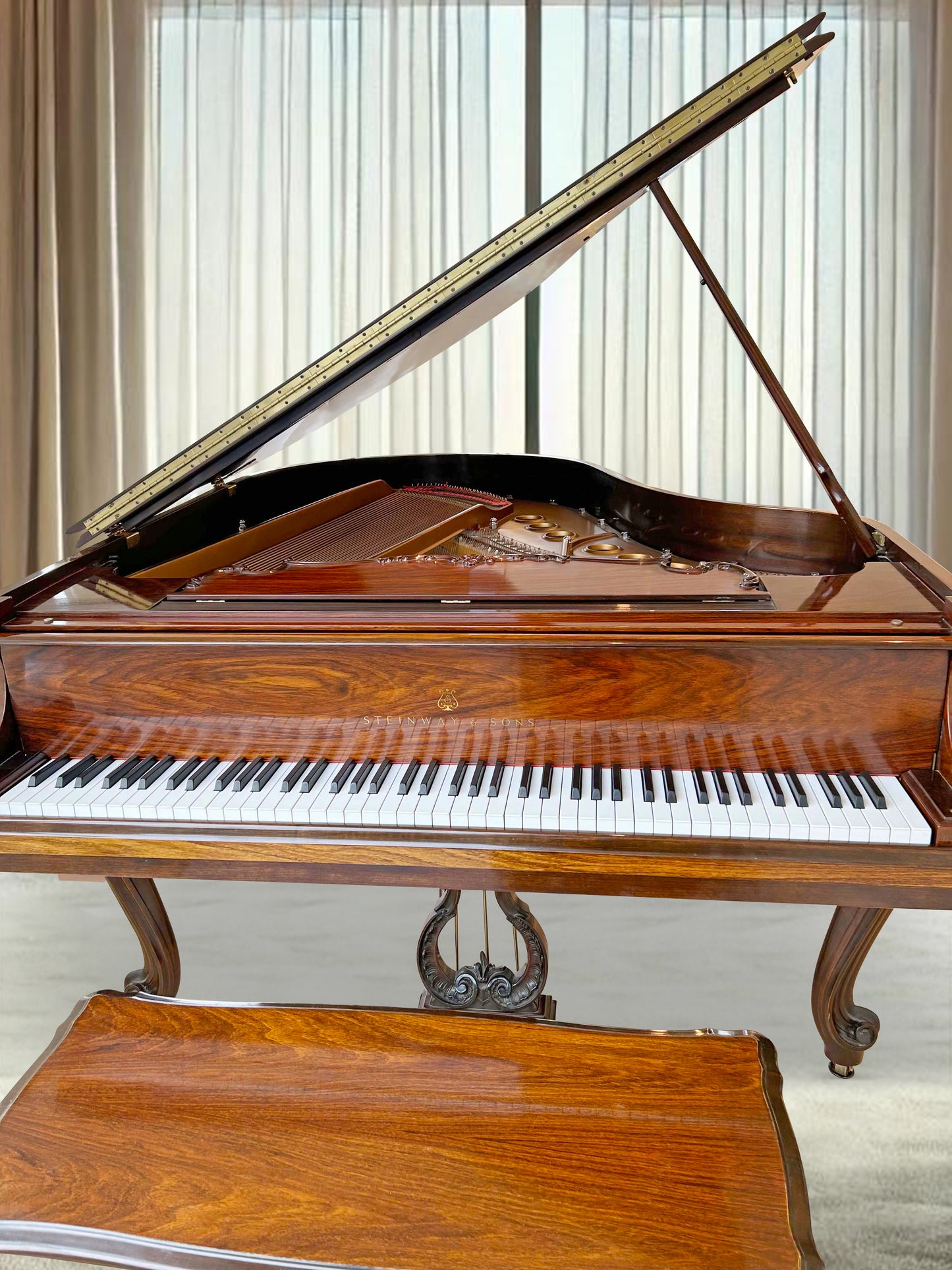 2003 Steinway Model M Louis XV Piano | Sketch 501A | East Indian Rosewood | Crown Jewel Collection