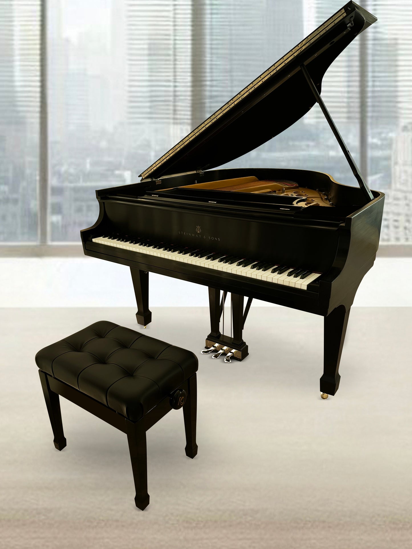 2007 Steinway Model S | Ebony | IPad Player System Similar to Spirio