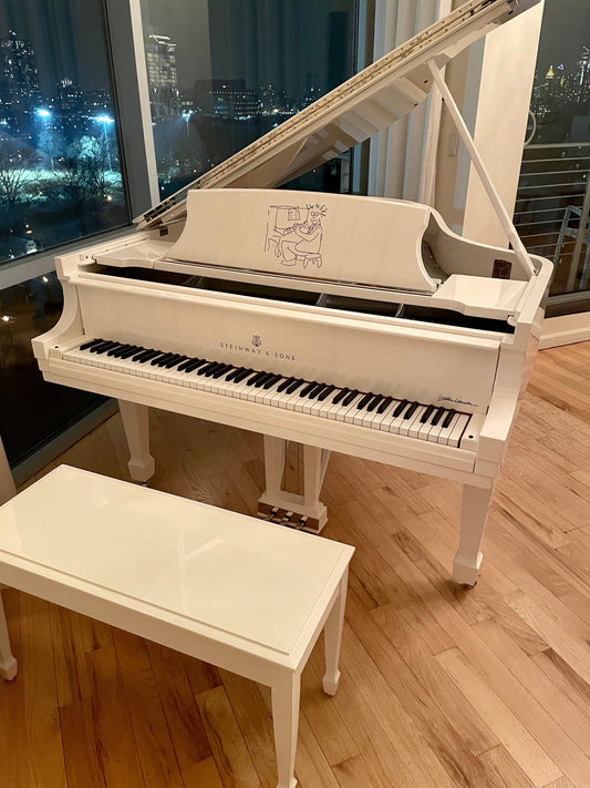 Sterling Silver John Lennon Extremely Limited Edition Steinway Model A in White