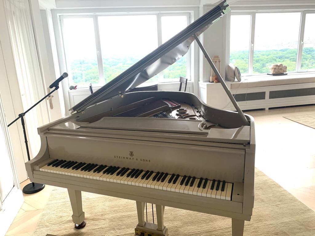 Beige Used Steinway Model L piano | New York