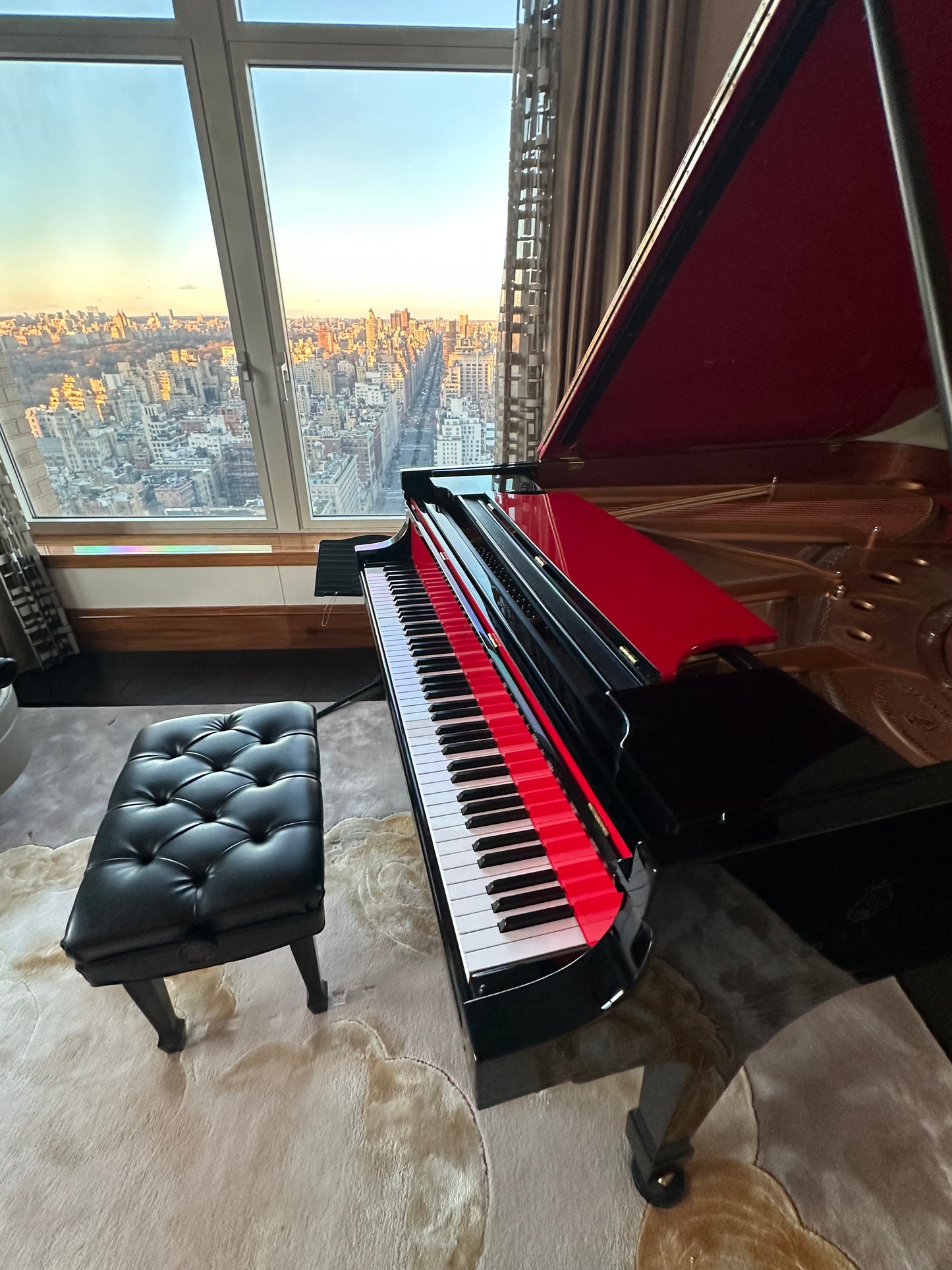 2017 Steinway Model B Spirio | Custom High Gloss Ebony and Red