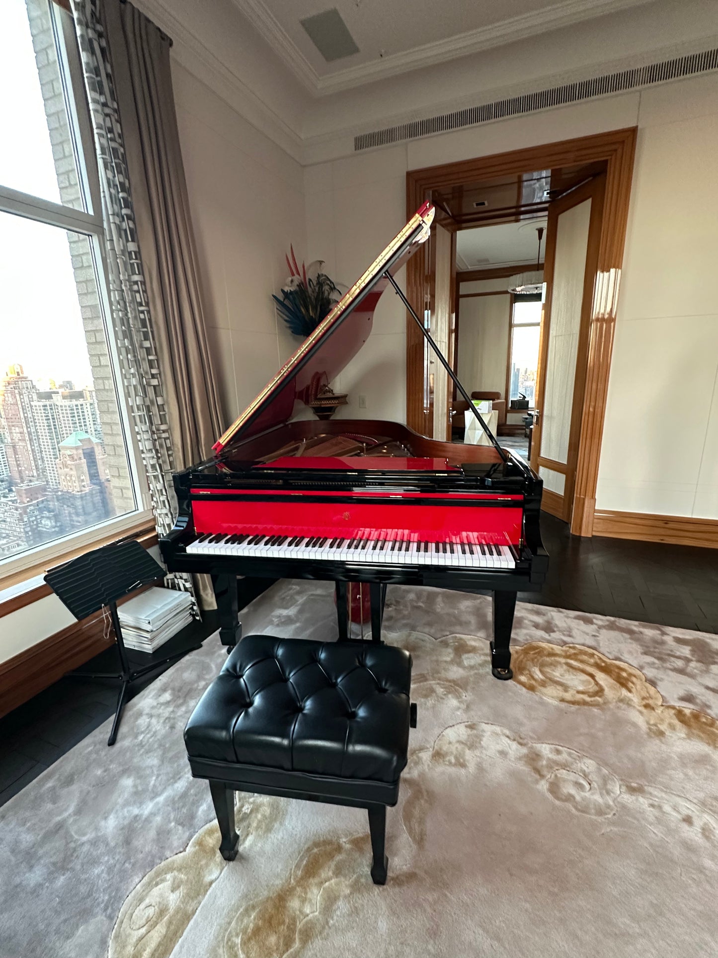 2017 Steinway Model B Spirio | Custom High Gloss Ebony and Red