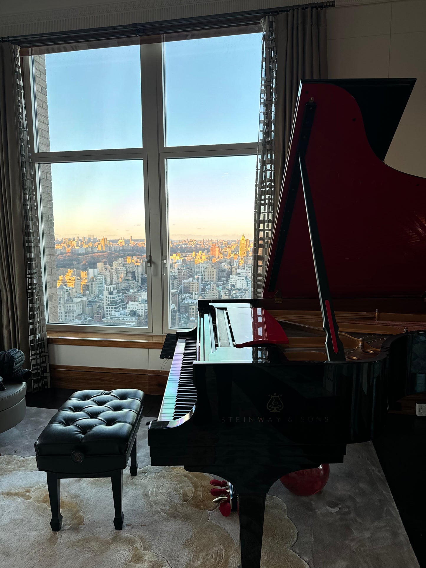 2017 Steinway Model B Spirio | Custom High Gloss Ebony and Red