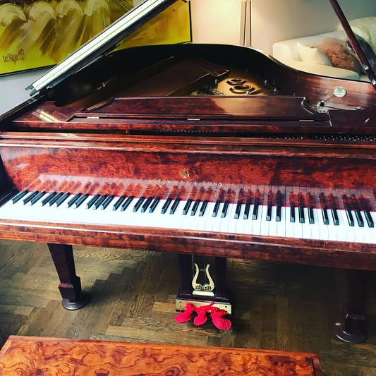 2003 Steinway Model L Grand Piano |  Kewazinga Bubinga Crown Jewel