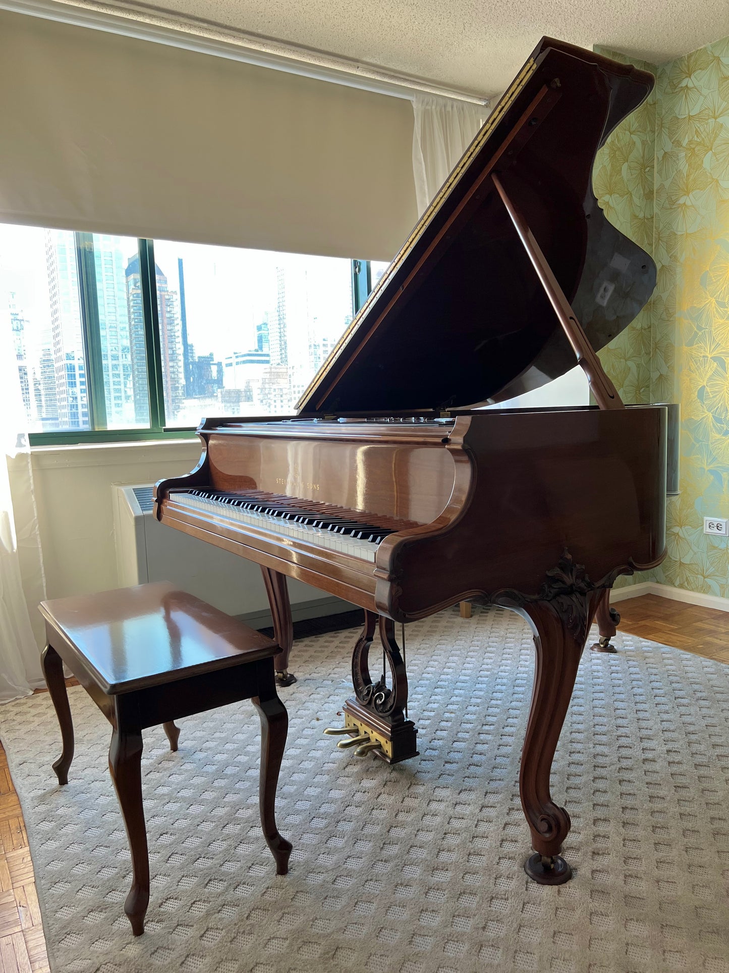 1987 Steinway Grand Piano Model M Louis XV | Walnut