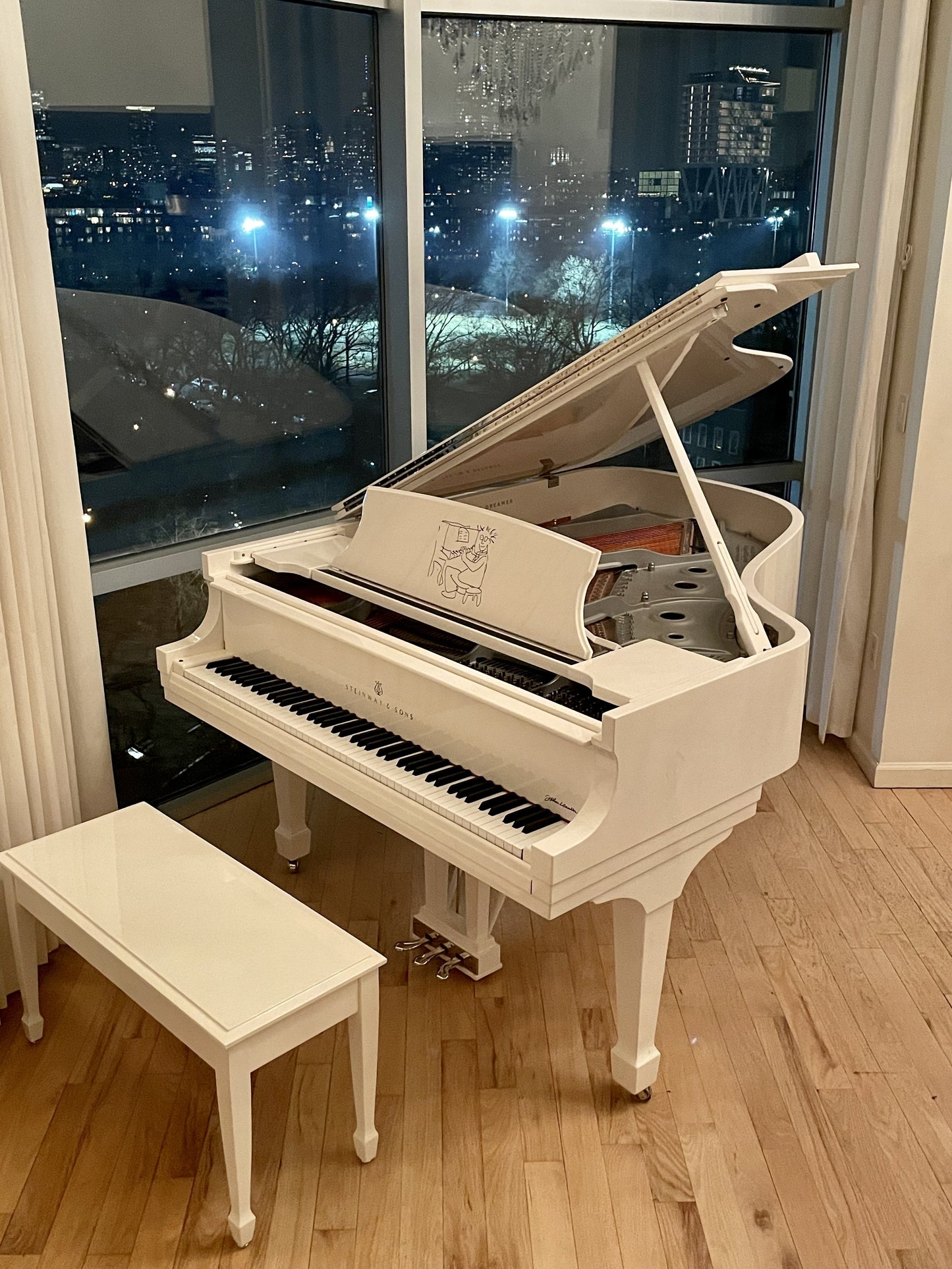 Sterling Silver John Lennon Extremely Limited Edition Steinway Model A in White