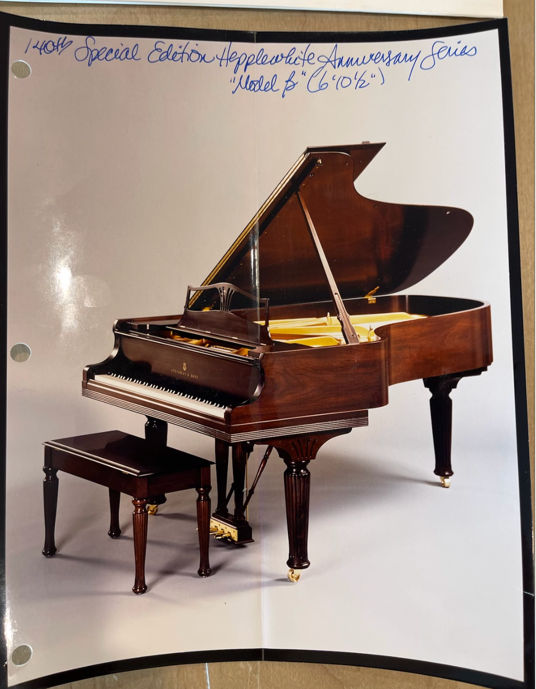 140th Anniversary Special Edition Hepplewhite Steinway Model M Purchased New 1994 | Mahogany